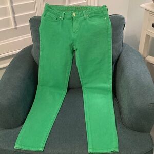 Kate Spade Vibrant Green Straight Leg Jeans. Size 29 waist.